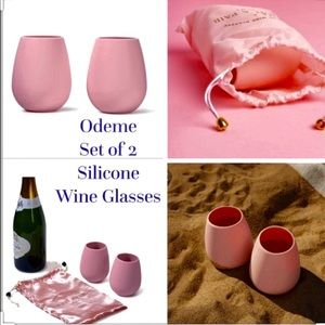 NWT Odeme Set of Two Silicon Wine Glasses